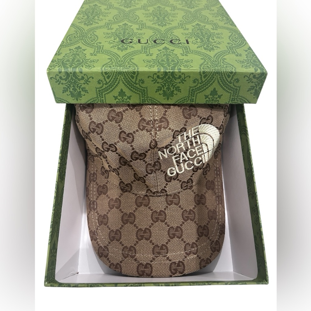 The North Face x Gucci - Brown Monogram Logo Baseball Cap - Size Medium - Picture 8 of 8